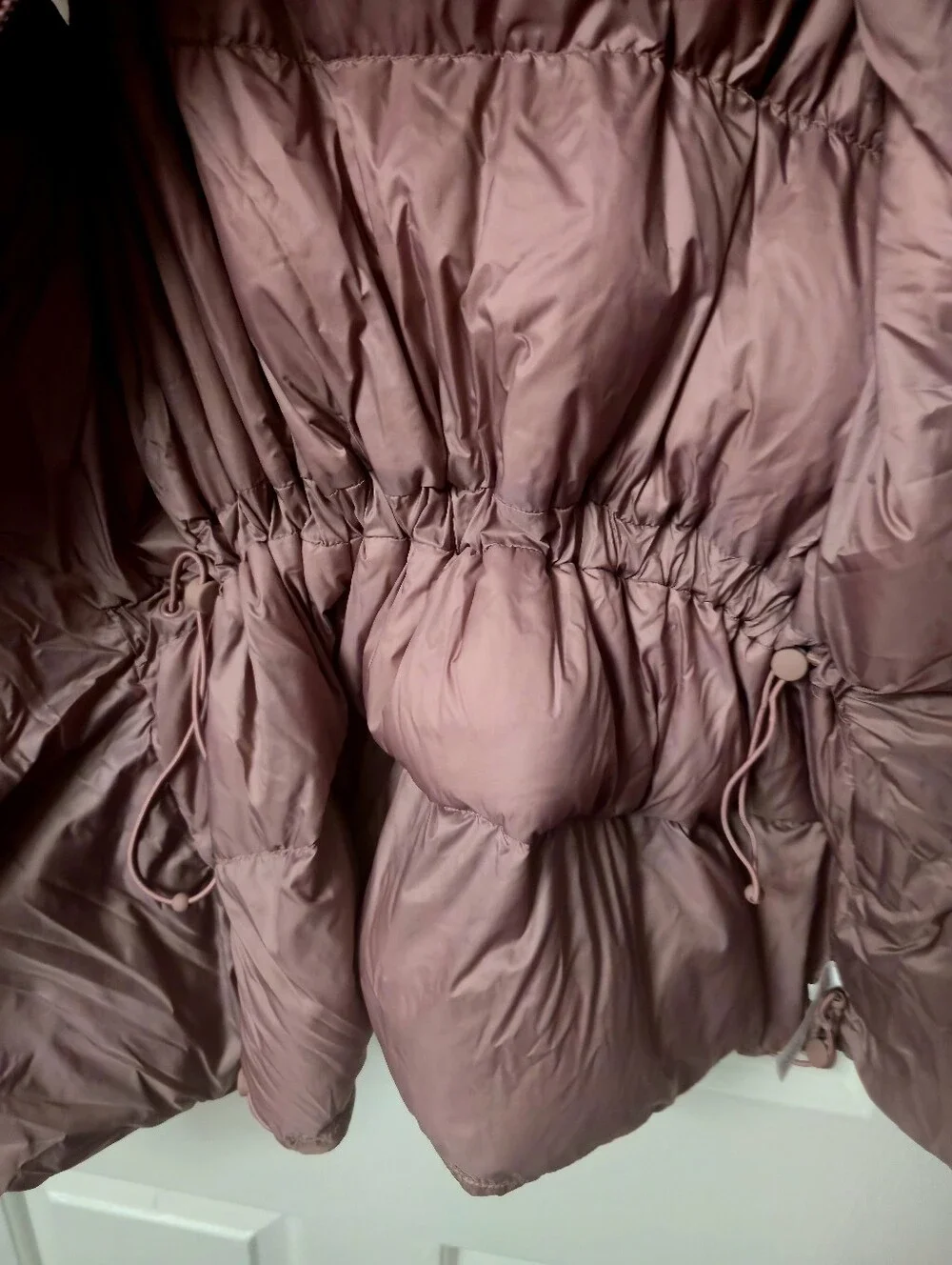 Athleta Womens Long Puffer Vest in Mauve